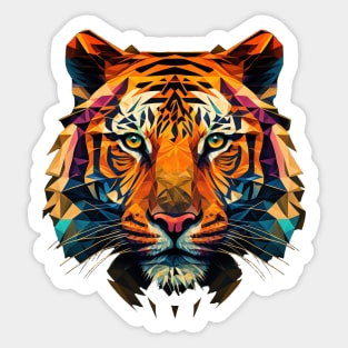 Polygon Tiger | Colorful Animal Art Sticker